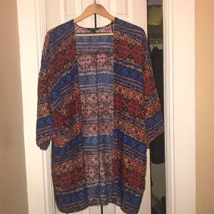 Red and blue kimono forever 21 brand
